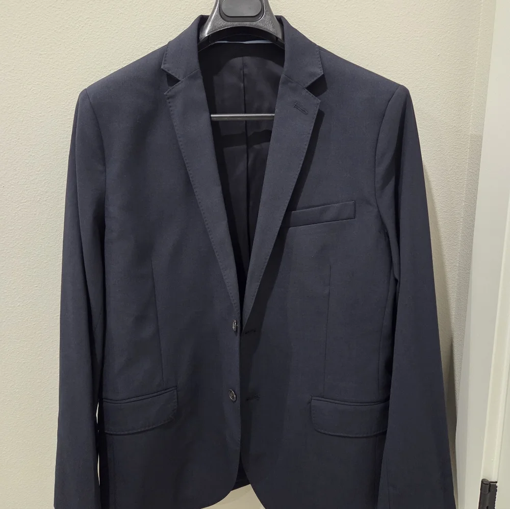 NWOT Lands' End Navy Men's Blazer Tailored Fit, stretch 42 Regular.
